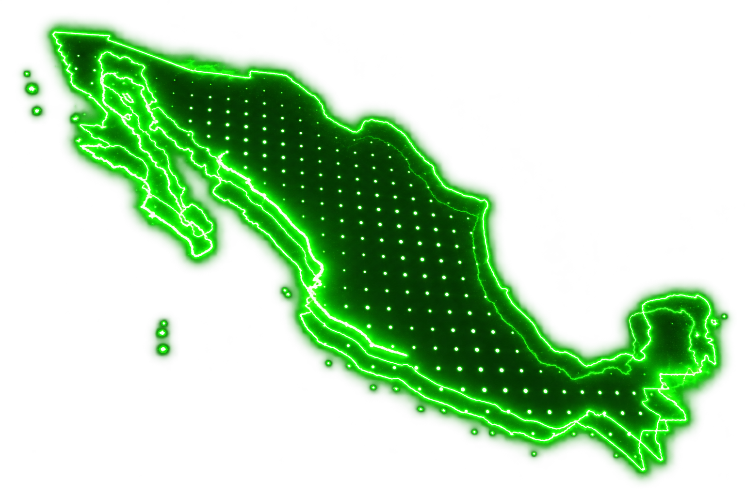 Mapa 3D Neón de México